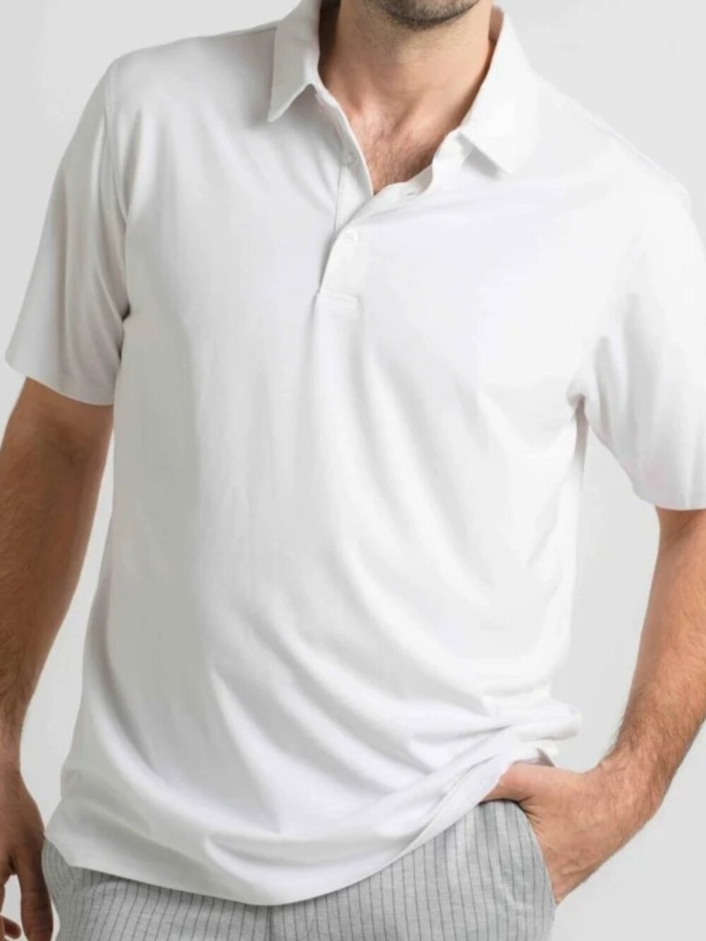 American Heritage White 4-way Stretch Performance Polo/34436